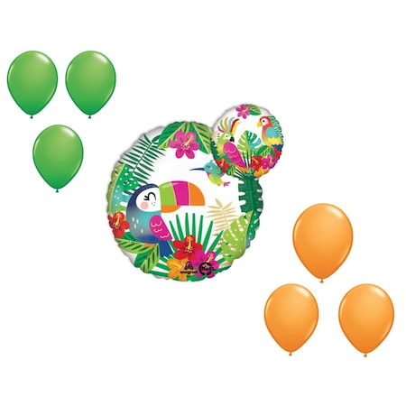 Tropical Paradise Balloon Medium Shape Set 6x Latex